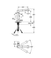 MONOMANDO COCINA EXTRAIBLE K7 GROHE
